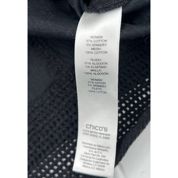 Zenergy By Chicos size 0 Small Black Hooded Zip-Up Jacket 3/4 sleeves - Picture 4 of 5